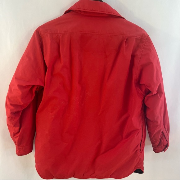 Vintage LL Bean Goose Down Jacket Womens M Medium Button Up Quilted Lining Red - Picture 5 of 6